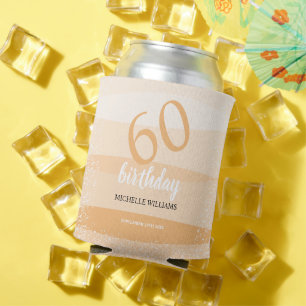 Enfriador De Latas Fiesta De Cumpleaños De Verano Moderno En Rosa