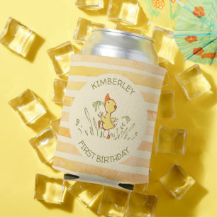 Enfriador De Latas Fiesta de cumpleaños del patito adorable