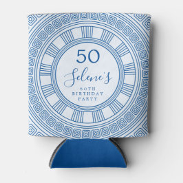 Enfriador De Latas Fiesta de cumpleaños griega elegante con colores p