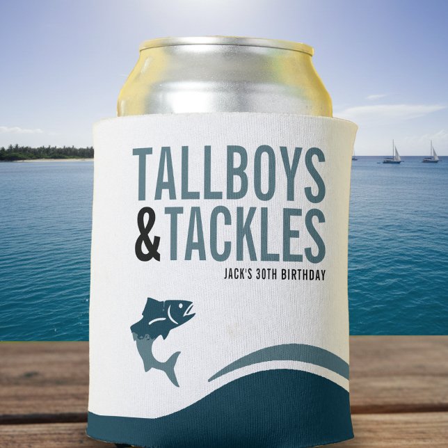 Enfriador De Latas Fiesta de cumpleaños Tallboys & Tackles Viaje de p (Fishing Trip Tallboys & Tackles Birthday Party Can Cooler
)