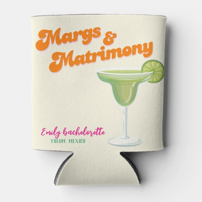 Enfriador De Latas Fiesta de fin de semana de Margs & Matrimony Bache (Anverso)