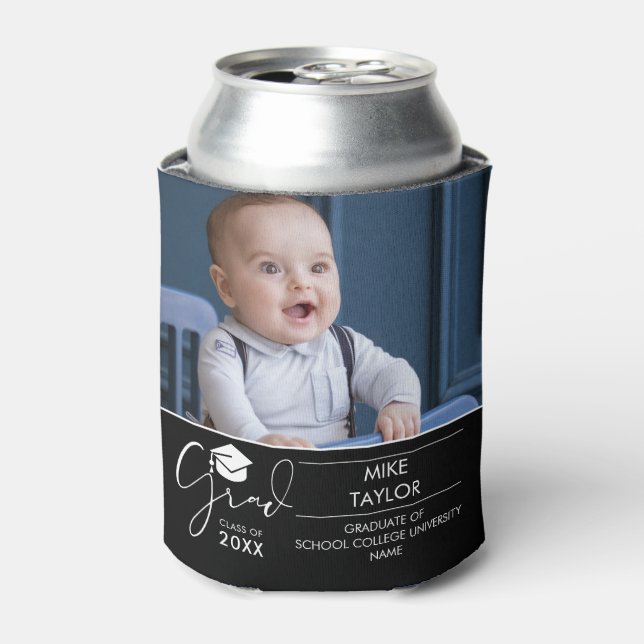 Enfriador De Latas Fiesta de graduación de diversión entonces y ahora (Lata Anverso)
