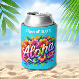 Enfriador De Latas Fiesta de Graduación Hawaiana Aloha Cooler