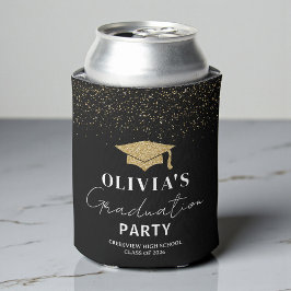 Enfriador De Latas Fiesta de Graduación Negra Personalizada