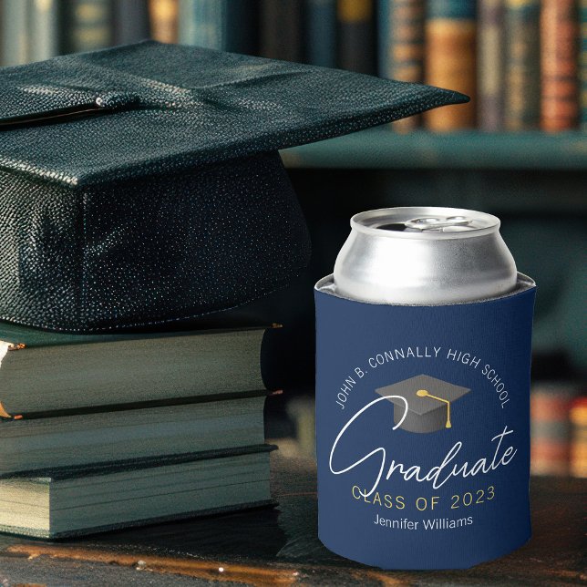 Enfriador De Latas Fiesta de graduación personalizada moderna azul ma (Subido por el creador)