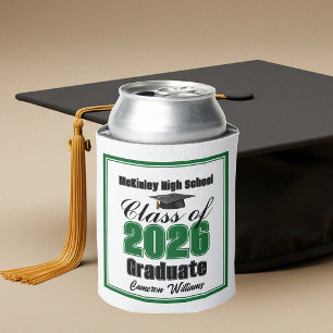 Enfriador De Latas Fiesta de Graduación Personalizada Verde de la Cla
