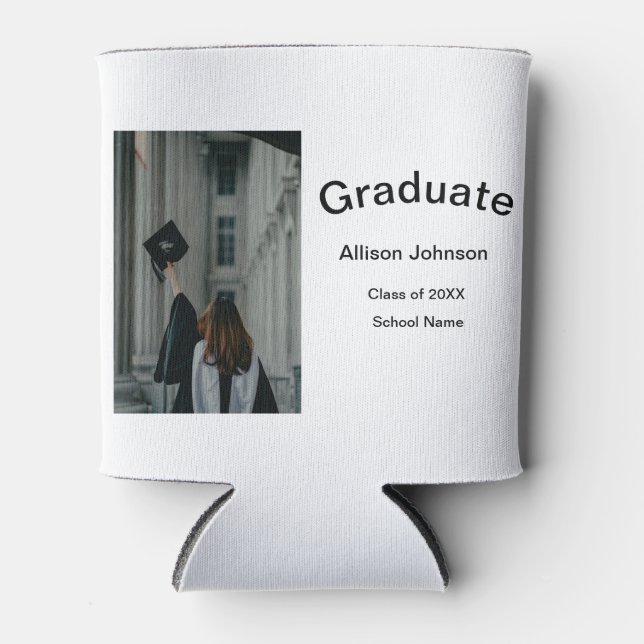 Enfriador De Latas fiesta de graduación simple y elegante de fotograf (Anverso)