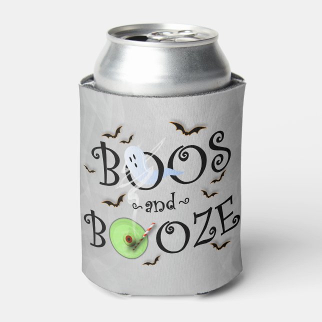 Enfriador De Latas Fiesta de Halloween de Smoray Boos y Booze (Lata Anverso)
