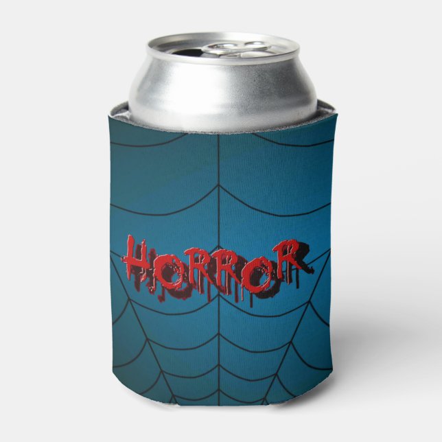 Enfriador De Latas Fiesta de Halloween Escándalo del horror rojo Arañ (Lata Anverso)