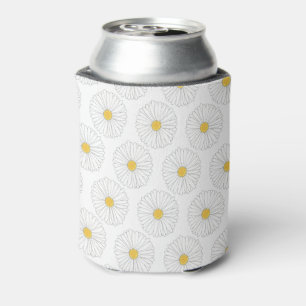 Enfriador De Latas Fiesta de Jardín floral florido amarillo blanco