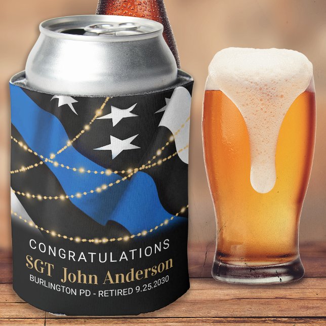 Enfriador De Latas Fiesta de Jubilación de la Policía Línea Azul delg (Subido por el creador)