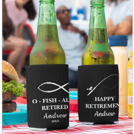 Enfriador De Latas Fiesta de Jubilación de Tema de Pesca