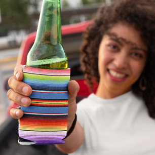 Enfriador De Latas Fiesta de Manta Mexicana Rayas Coloridas