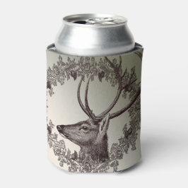 Enfriador De Latas Fiesta de Navidad Floral Reno Dorado Invierno