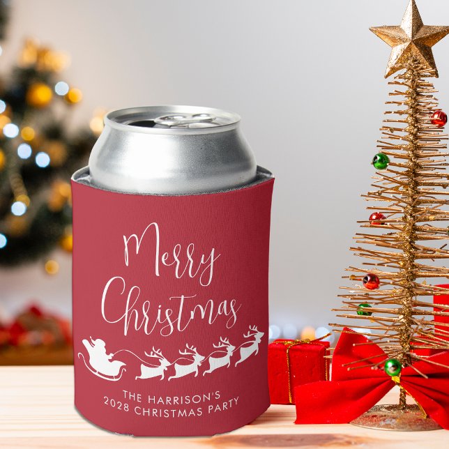 Enfriador De Latas Fiesta de Navidades rojos Santas Sleigh (Subido por el creador)