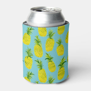 Enfriador De Latas Fiesta de piña refrigerador de bebidas azul: añada