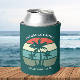 Enfriador De Latas Fiesta de playa de Palm Tree Sunset Island Tropica