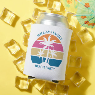 Enfriador De Latas Fiesta de playa Personalizado Cuidado