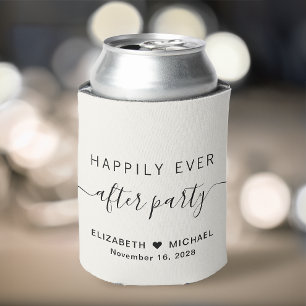 Enfriador De Latas Fiesta de recepción de boda de crema feliz para si