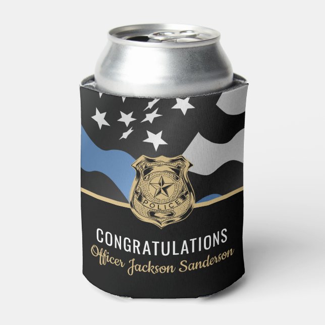 Enfriador De Latas Fiesta de Retirada de la Línea Azul de la Policía (Lata Anverso)