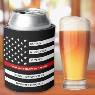 Enfriador De Latas Fiesta de retiro de bomberos delgada línea roja