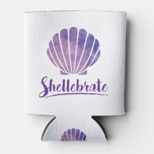 Enfriador De Latas Fiesta de Shellebrate Seashell Pun Beach