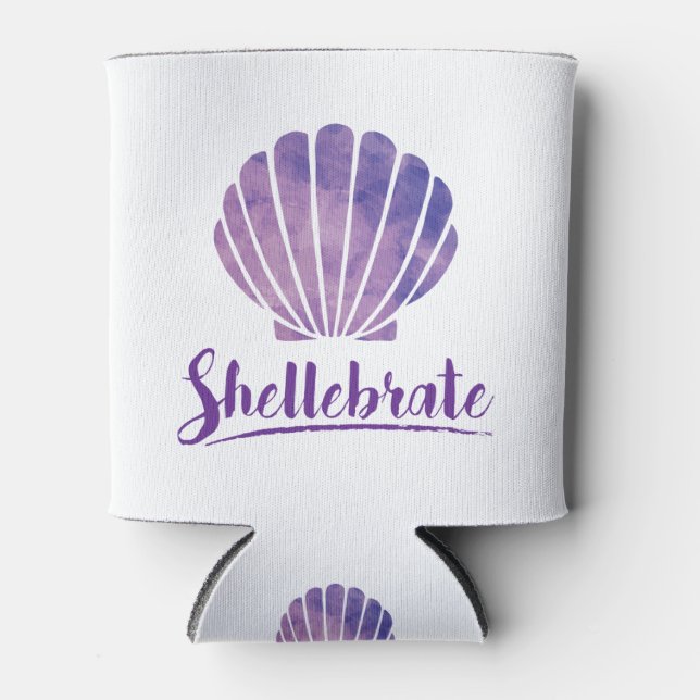 Enfriador De Latas Fiesta de Shellebrate Seashell Pun Beach (Anverso)