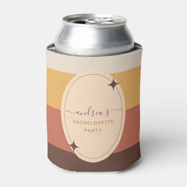 Enfriador De Latas Fiesta de soltera retro años 60 70 Groovy (Lata Anverso)