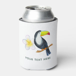 Enfriador De Latas Fiesta de verano con acuarela tropical