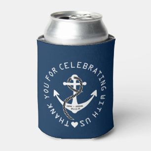 Enfriador De Latas Fiesta  del Favor de la Boda Náutica Personalizada