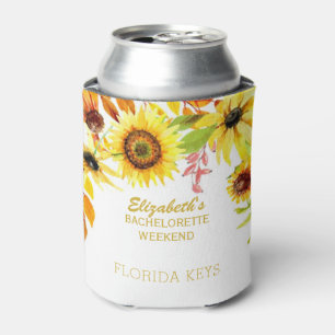 Enfriador De Latas Fiesta floral de la soltera Rustic Sunflowers