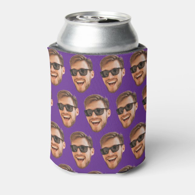 Enfriador De Latas Fiesta fotográfico de Personalizado púrpura provie (Reverso de la lata)