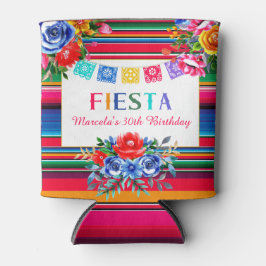 Enfriador De Latas Fiesta Mexicana Colorida Serape y Floral