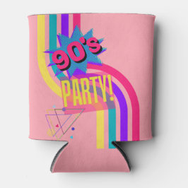 Enfriador De Latas Fiesta Retro de los 90 Rosa Cumpleaños Nostálgico