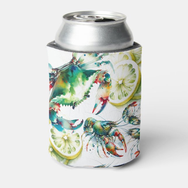 Enfriador De Latas Fiesta veraniego de hierba de pescado (Reverso de la lata)