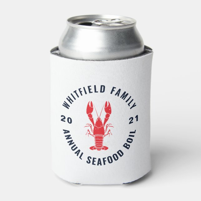 Enfriador De Latas Fiesta veraniego de langosta de mariscos familiare (Lata Anverso)