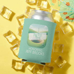 Enfriador De Latas Fiesta verde del tema del golf