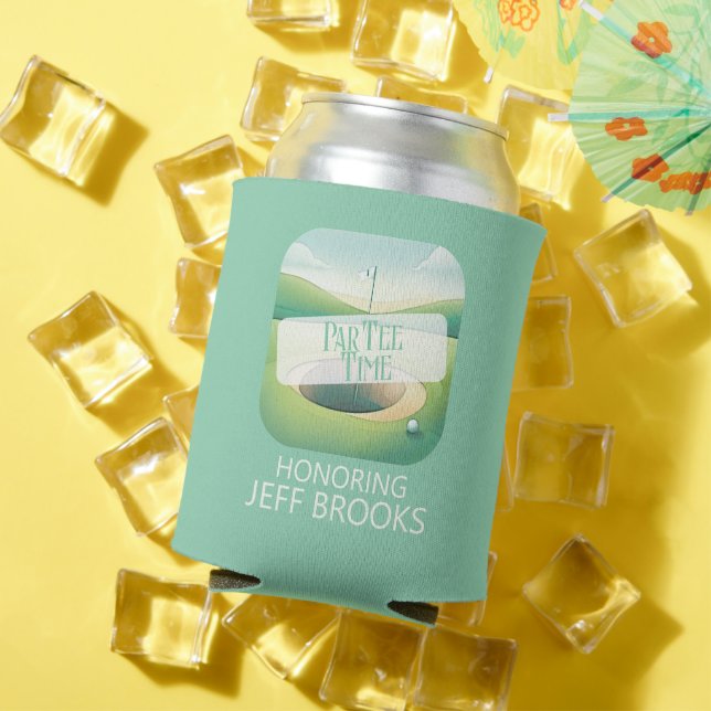 Enfriador De Latas Fiesta verde del tema del golf (Verano in situ)