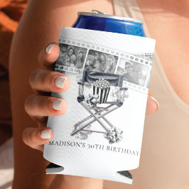 Enfriador De Latas Fiesta Vintage de cine Personalizado de cumpleaños