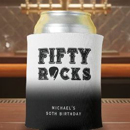 Enfriador De Latas Fifty Rocks Guitar Pick 50th Birthday Party