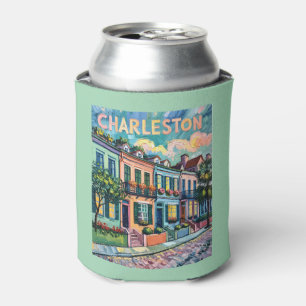 Enfriador De Latas Fila de Arcoíris de Charleston Colorido Van Gogh V
