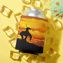 Enfriador De Latas Fin de la silueta de senderos con puesta de sol