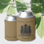 Enfriador De Latas Fin de semana de Bachelor de Árboles de Peces Marr<br><div class="desc">Los Refrigeradores de bebidas personalizados del Refrigerador de bebidas de fin de semana de Bachelor Fir Trees Marrones son el mejor regalo para sus amigos para recordar su día especial. ¡Saludos a una divertida y memorable fiesta de solteros! Agregue la redacción de su personalizado a este diseño utilizando los cuadros...</div>
