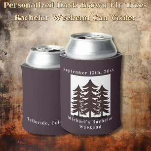 Enfriador De Latas Fin de semana de Bachelor de Árboles Fir Marrones 
