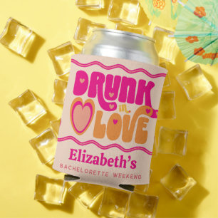 Enfriador De Latas Fin de semana de despedida de soltera Retro Peach 