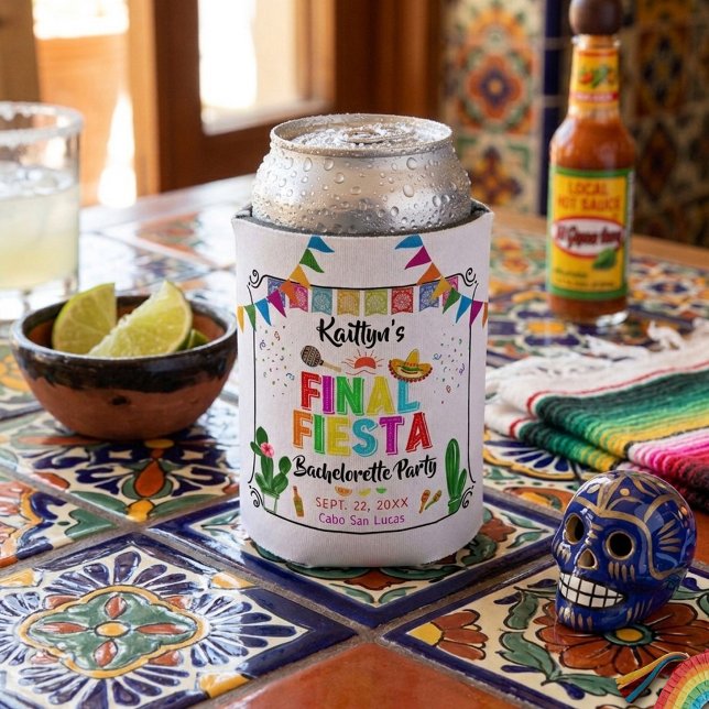Enfriador De Latas Final Fiesta Mexicana Bachelorette Party Favor (Subido por el creador)