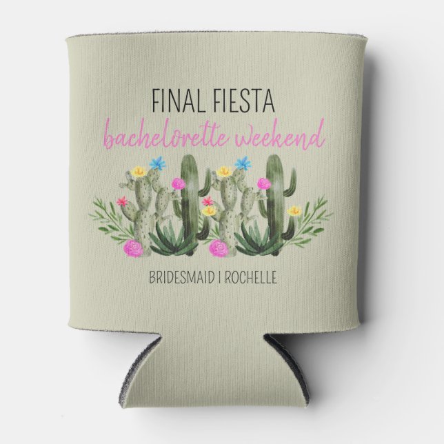 Enfriador De Latas Final Fiesta Personalized Bachelorette Party (Anverso)