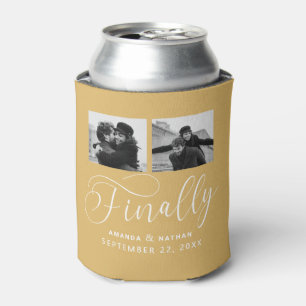 Enfriador De Latas Finalmente Boda Minimalista 2 Foto Guardar la fech