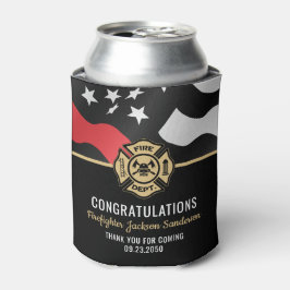 Enfriador De Latas Firefighter Retirement Red Line Flag Fireman