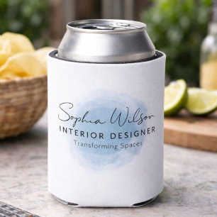 Enfriador De Latas Firma de Acuarela Profesional y Elegante para Nego